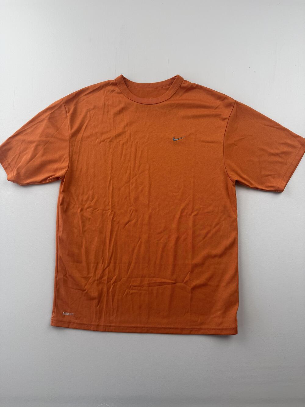 Nike Shirt Mens Small Orange Short Sleeve NikeFIT Dry Performance Running Tee